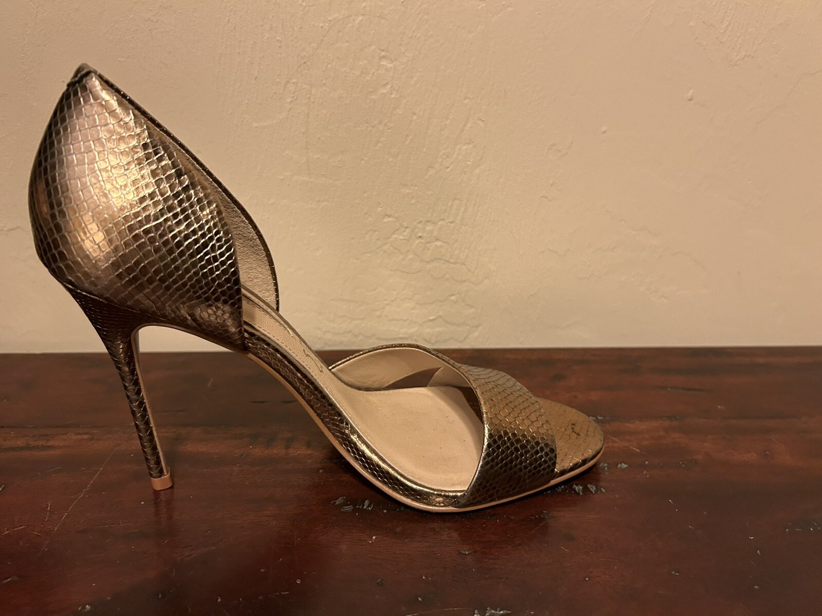 Buffalo London Heels~Metallic Bronze Stiletto Shoes~4.25 heel~Leather~EU 39 US 8