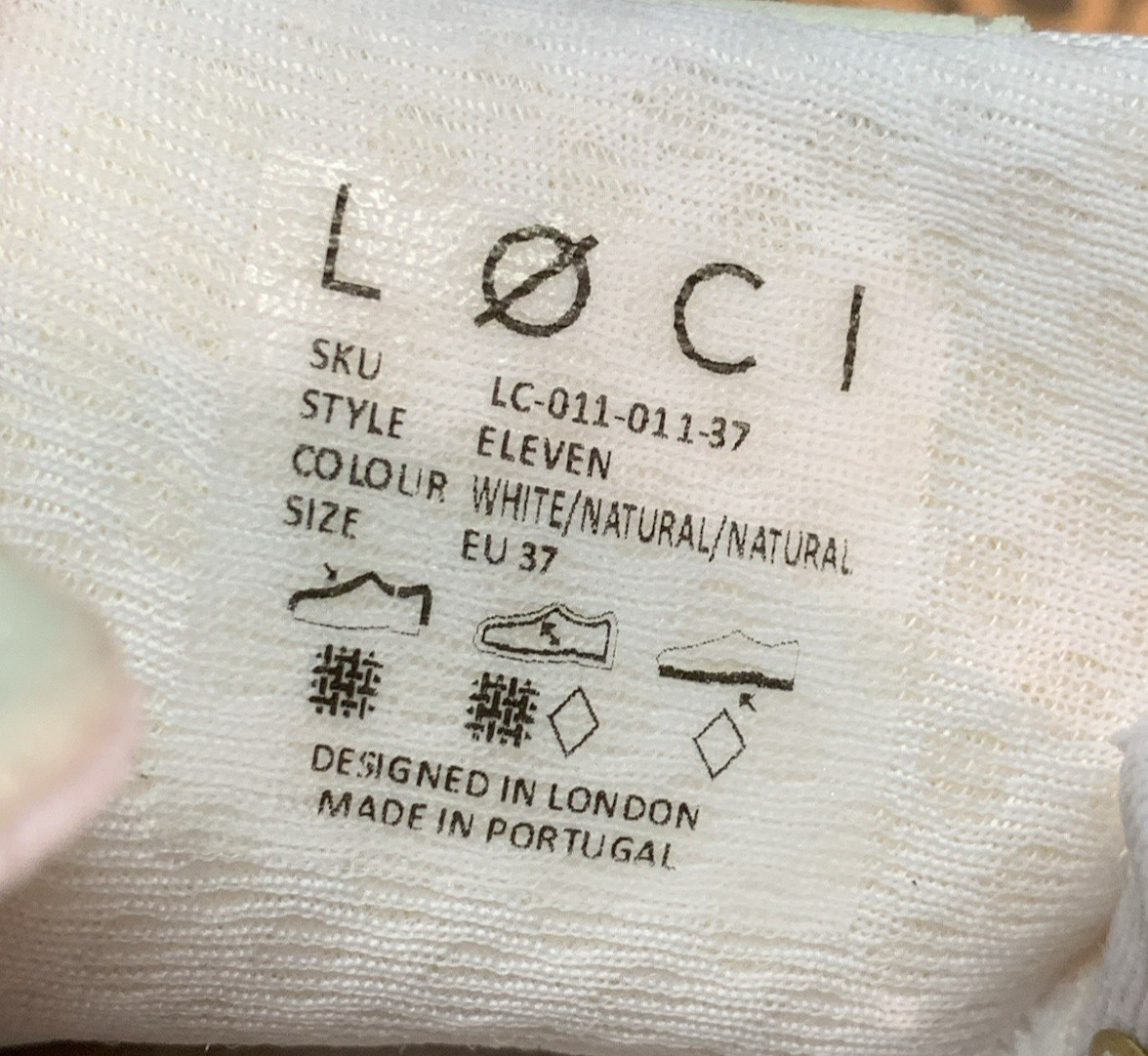 LOCI ELEVEN UNISEX HIGH TOP SNEAKERS White/Natural US Men 5 Women 6.5 EU 37 UK 4