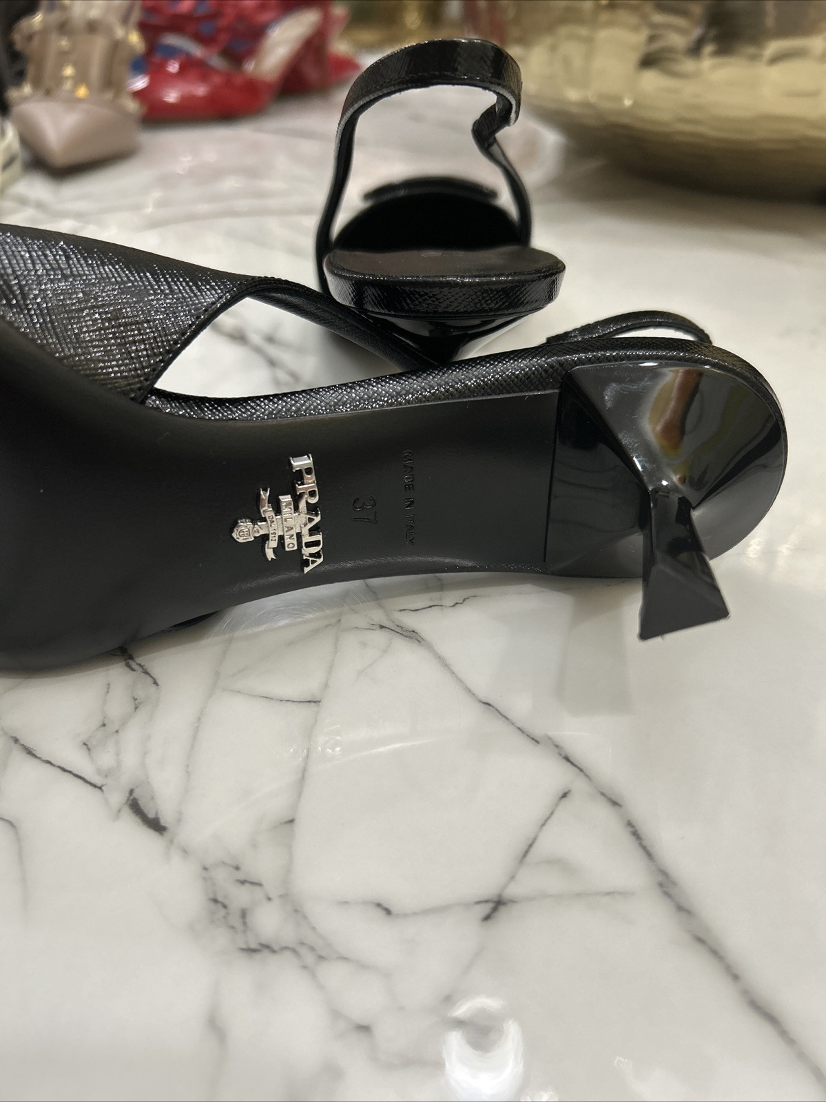 Prada Pump Solid Mid (2-2.9 In) Heel Height Heels For Women