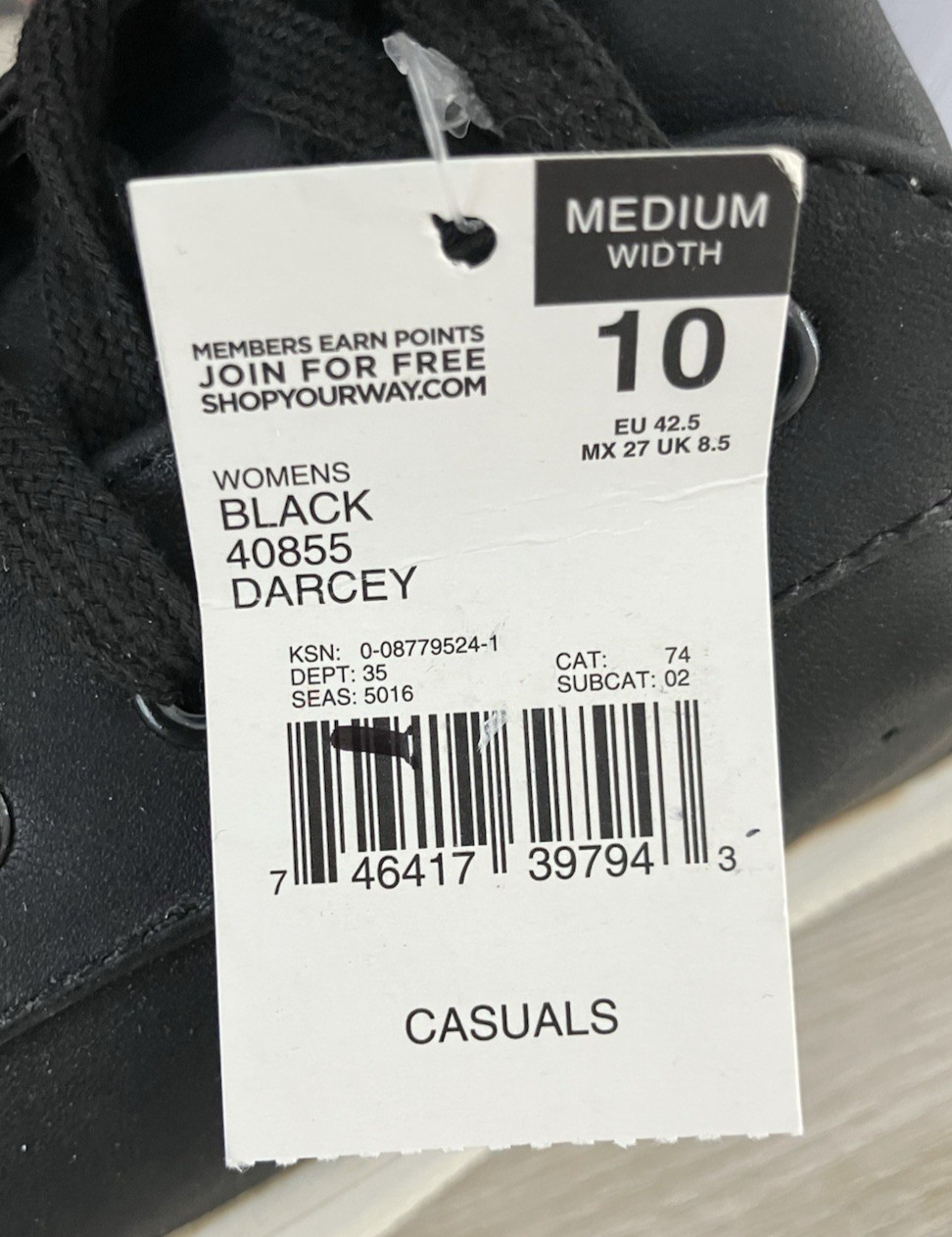 SM Womens 10 Black Casual Lace Up Platform Sneakers «Darcey» Model NWT READ