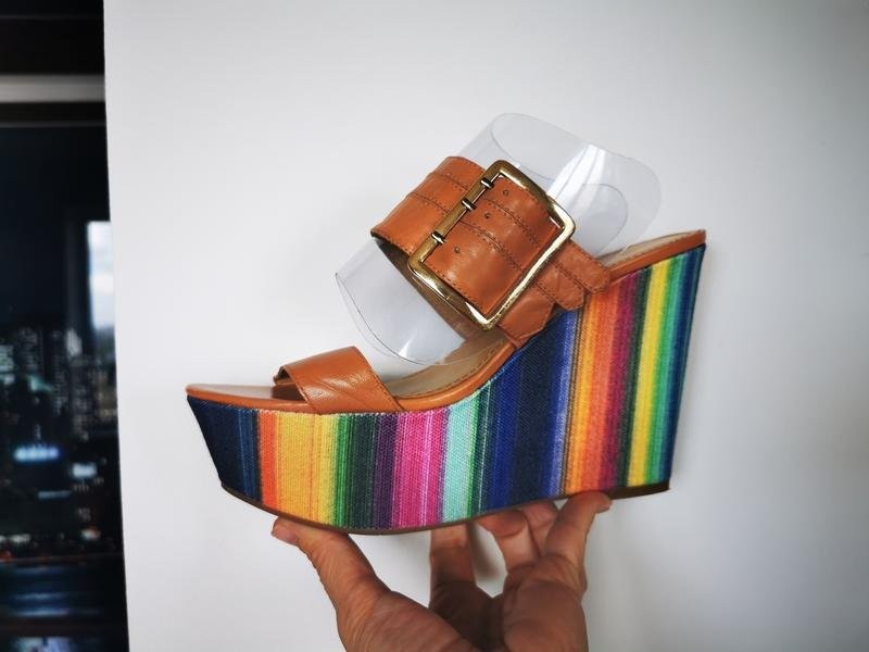 Women Nine West Heels Multicolor Leather 38.5