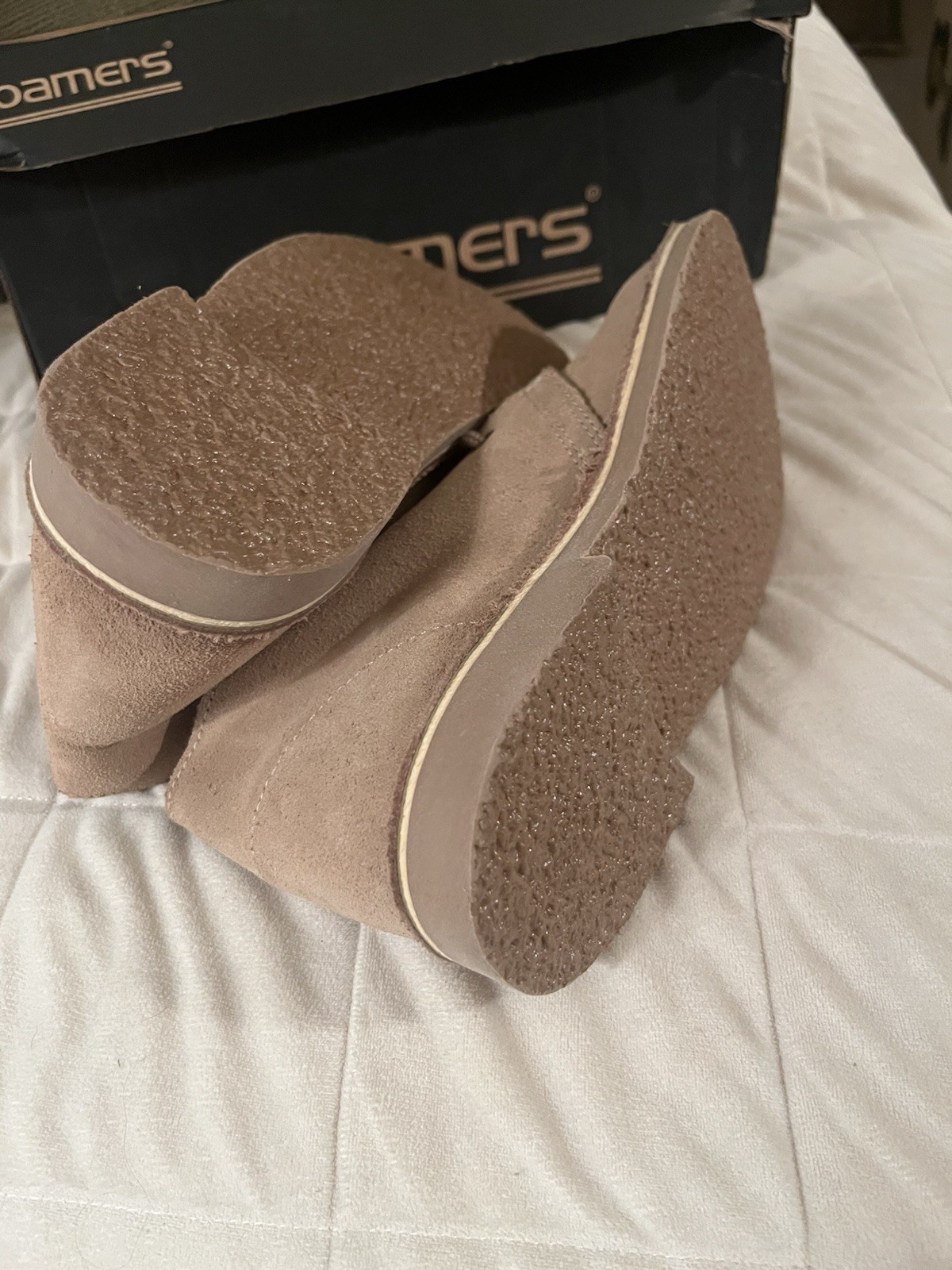 Roamers Womens Unlined Suede Taupe Ankle Boots 5 NIB