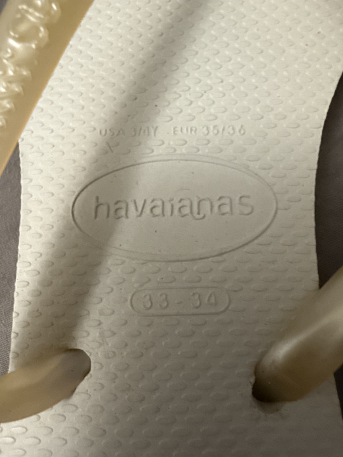 Havaianas Slim Flip Flops H Slim Thematic Pearl New Womens Size 33/34 – 3/4Y