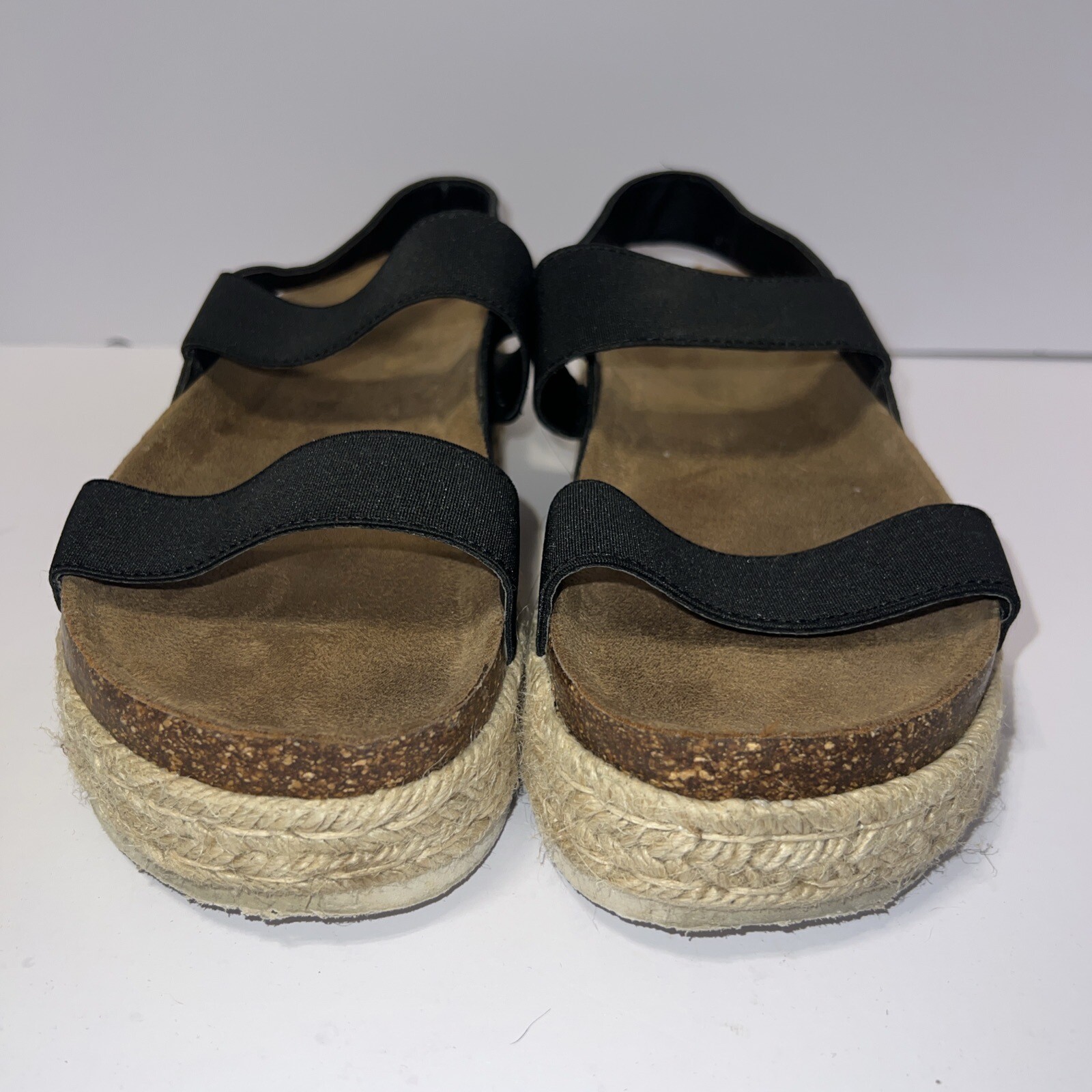 Pierre Dumas Magic-15 Black Strappy Sandals Platform Low Summer Size 10