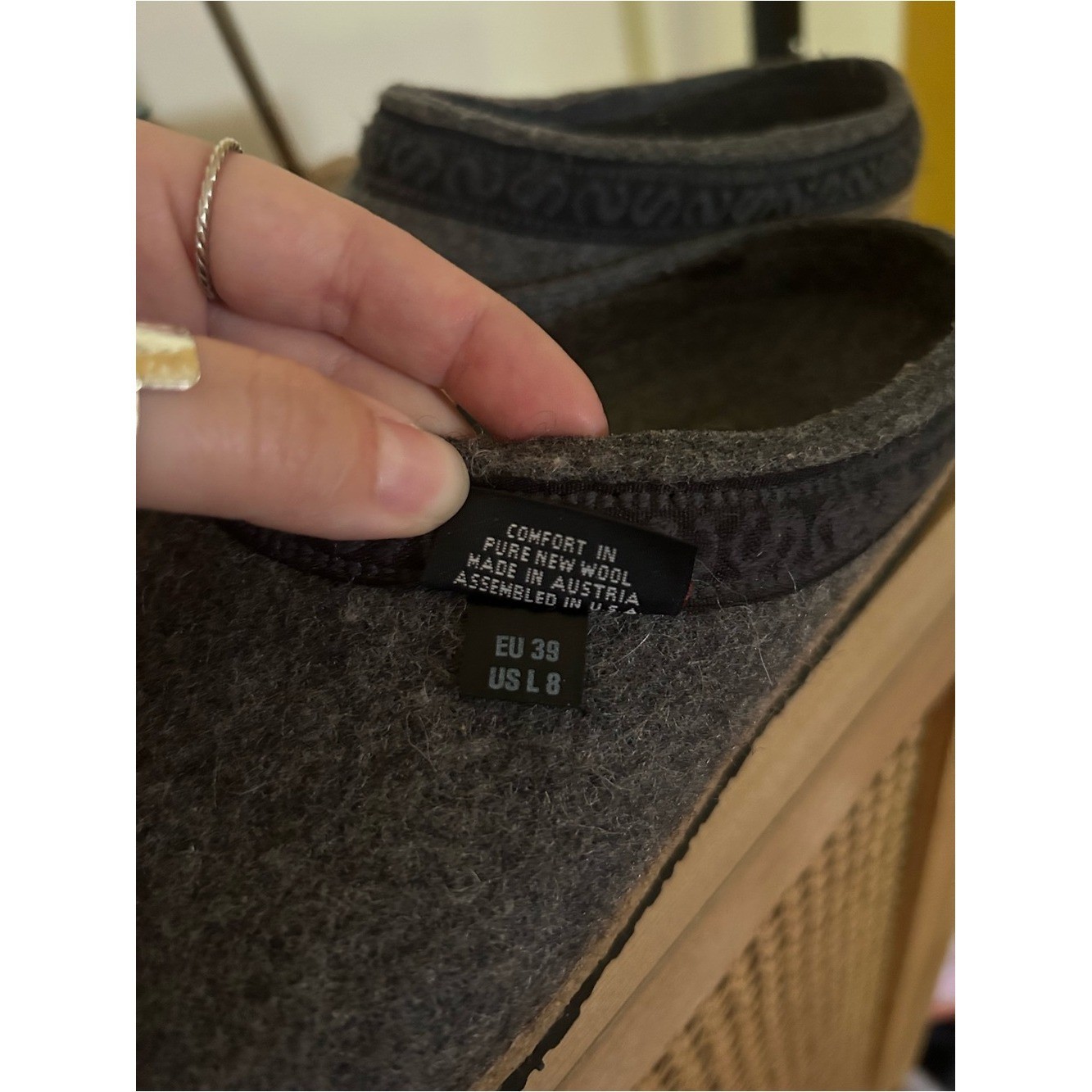 Stegmann Pure New Wool Clogs Austria Slip On Shoes Comfort Gray Women’s Size 8