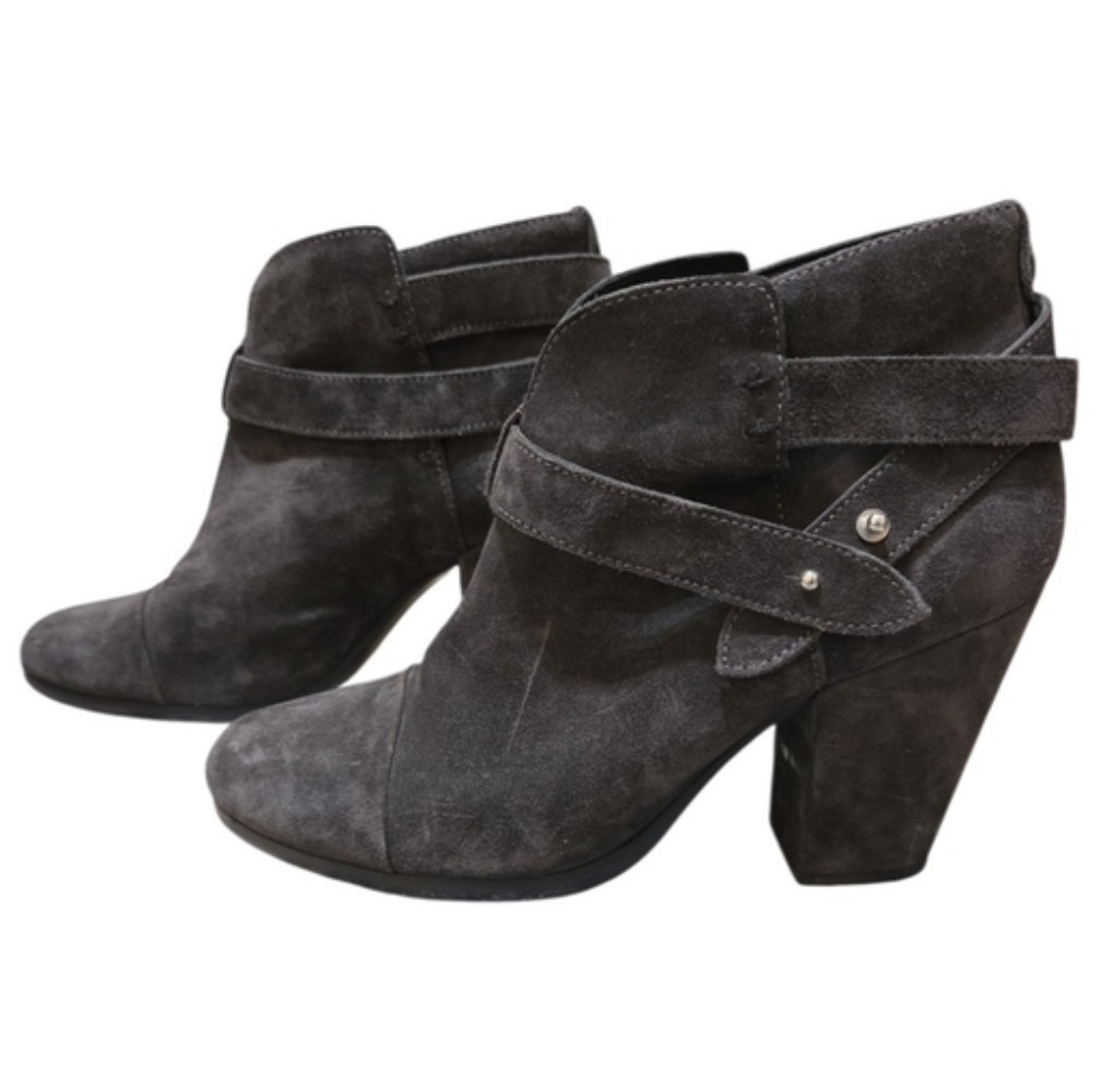rag & bone Harrow Charcoal Suede Ankle Boots US 9 EU 39 Almond Toe