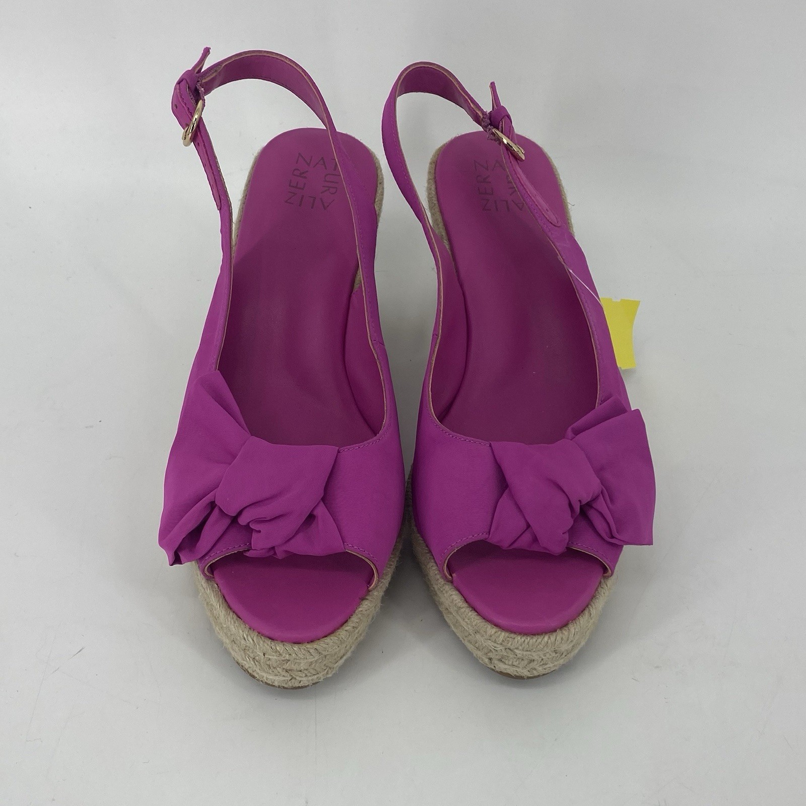 Naturalizer Bettina Slingback Espadrille Wedge Sandal Fuchsia Pink Taffeta S 11M