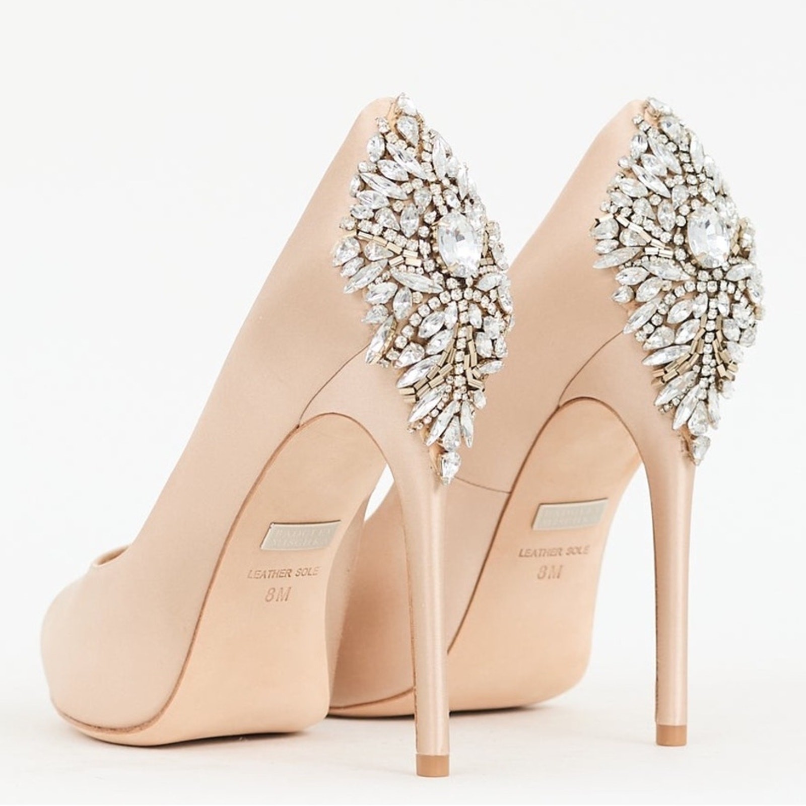 Badgley Mischka Kiara Embellished Peep-toe Pump Size 7.5