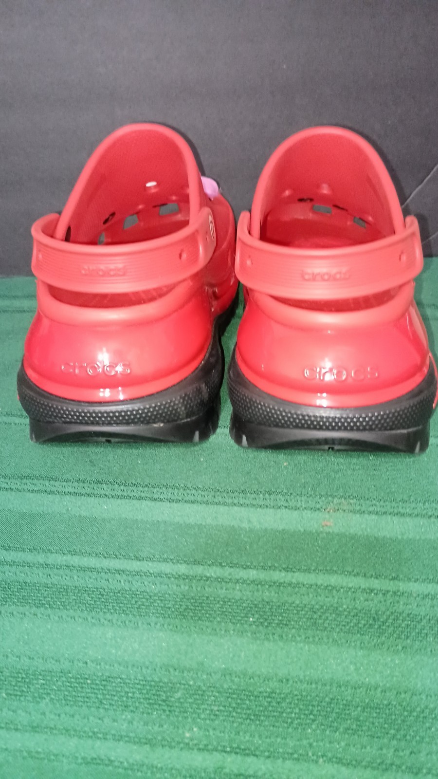 Limited Edition Karol G Red Flamboyant Crocs Mens 12 Missing Heart NW Drag Queen