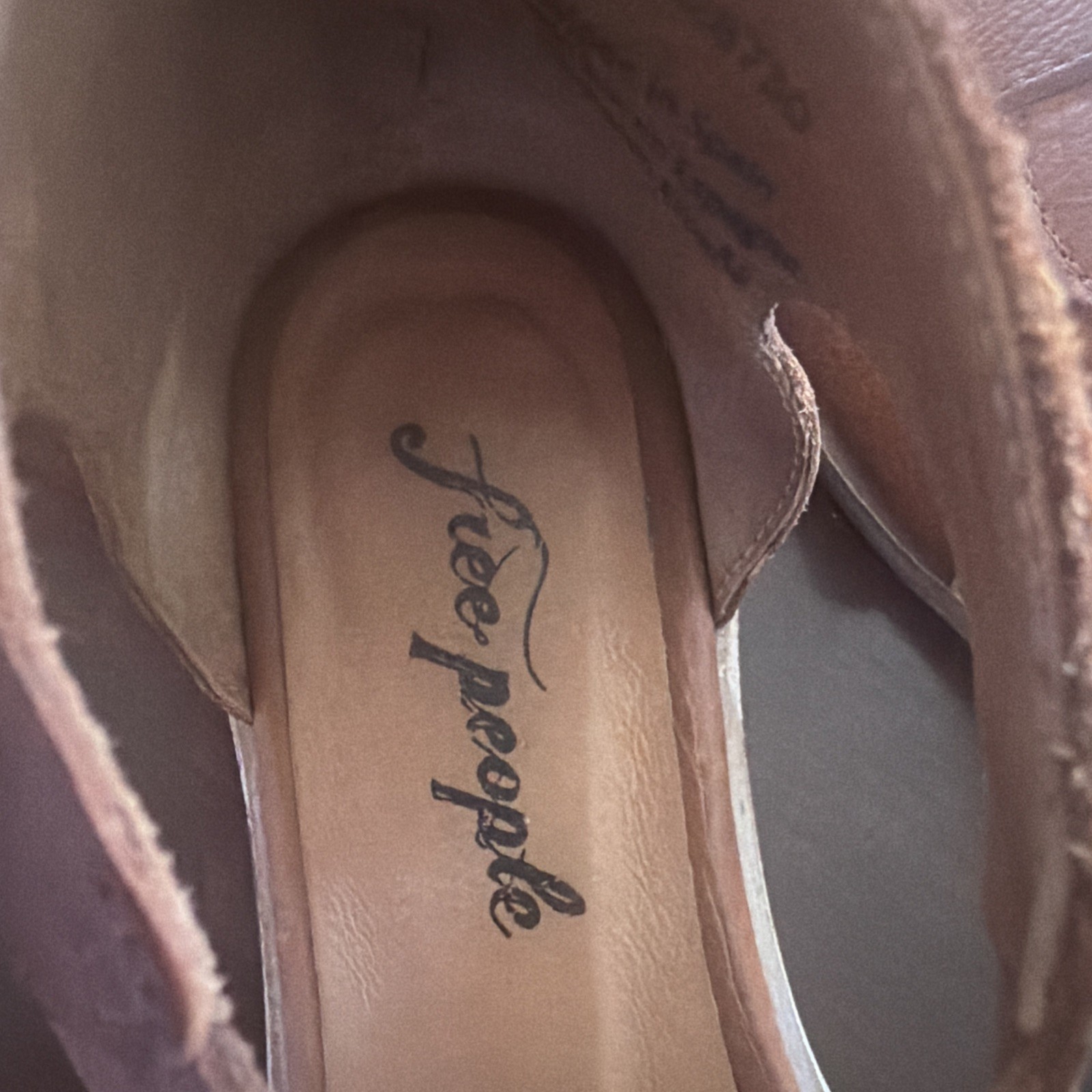 Free People Wanderlust Braided Leather Flats Cognac Brown Size 7.5