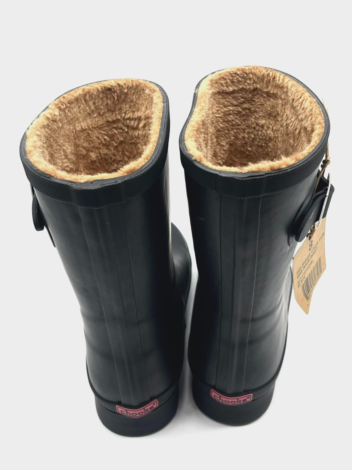 Chooka Women’s Black Delridge Fleece Lined Mid Rain Boots Size 8 No Box