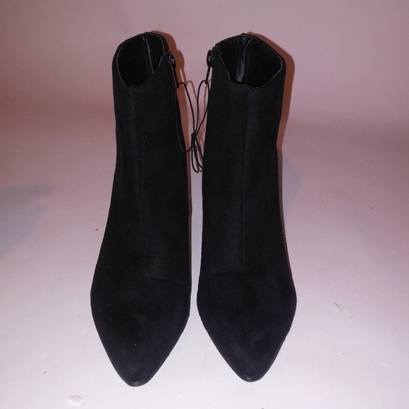 Rue21 Womens Boots Booties Medium 7/8 Black Side Zip Suede Feel
