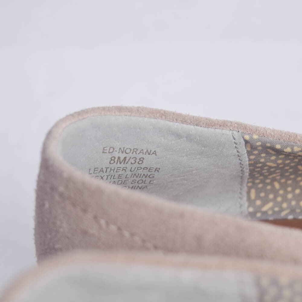 ED Ellen Degeneres Womens 8 Pale Pink Beige Suede Flats Loafers Slip Ons Norana