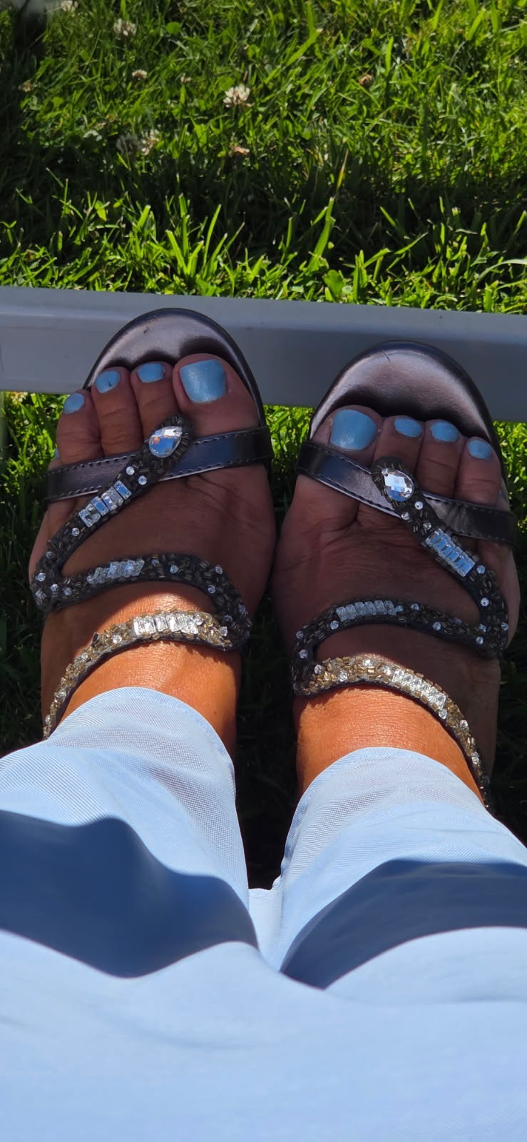 CARLOS by Carlos Santana I The Olympia Wedge Silver Rhinestone Sandals sz 8
