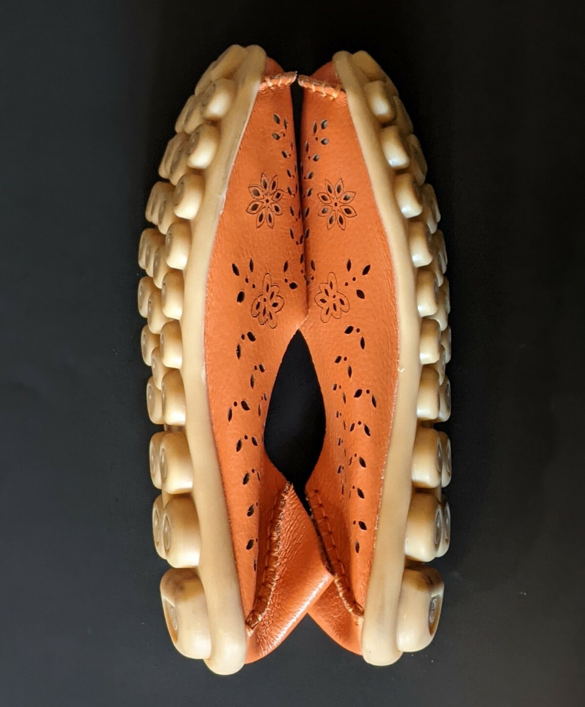 Kunsto Leather Loafers Slip On Shoes Comfort Orange Moc Flats Women’s 44 / 270