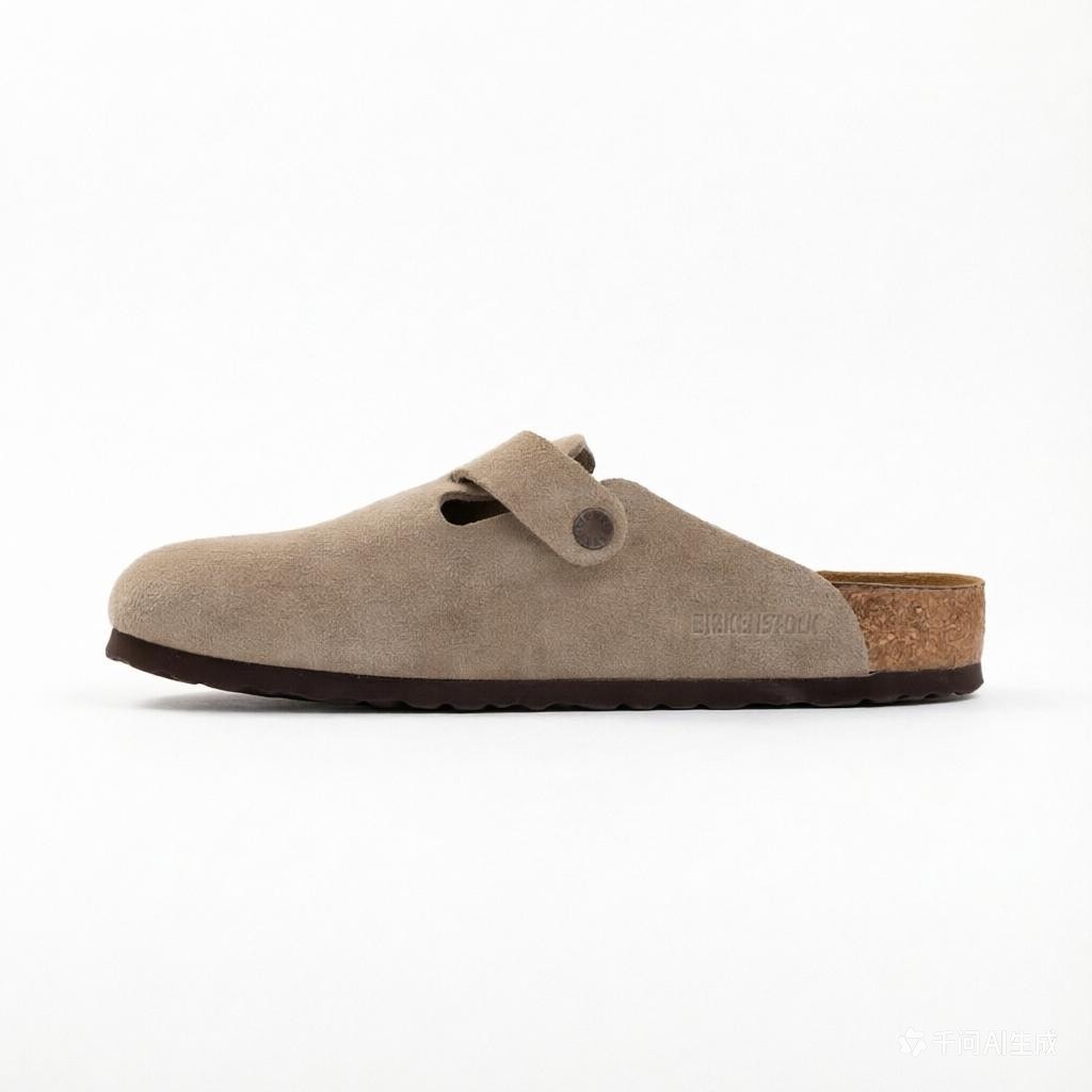 Birkenstock Boston Taupe Suede Leather Soft Footbed Unisex Clog Casual Shoes