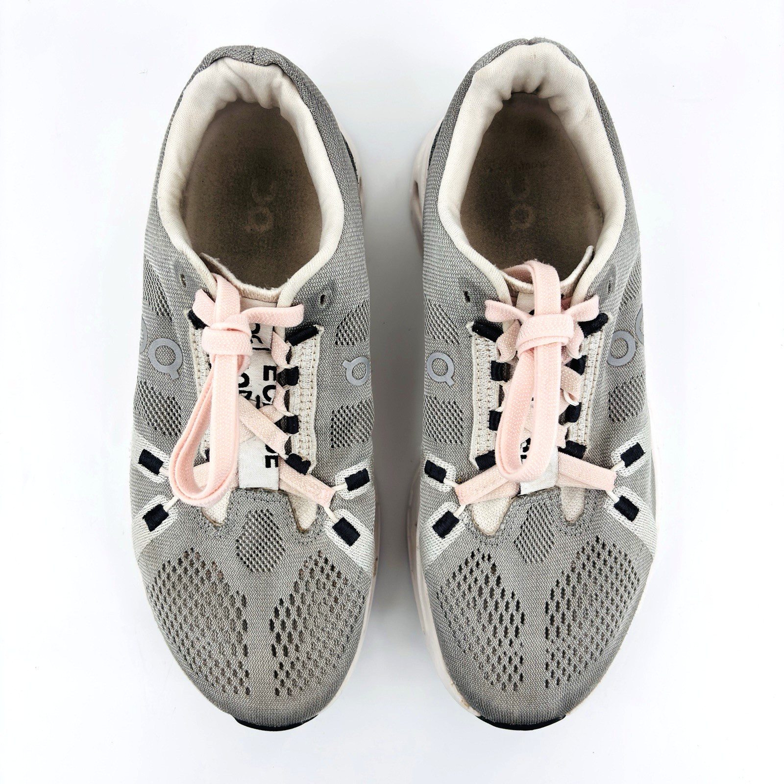 Womens 8 On Coud Eclipse Alloy Grey White Textile Trainers 6mm Drop Running Shoe