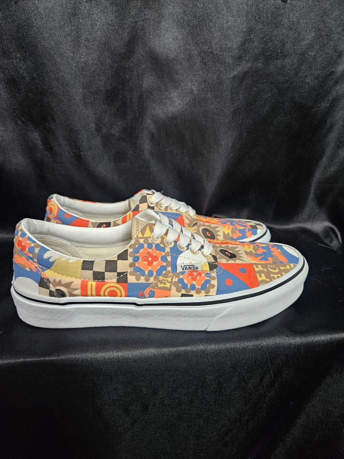 Vans Era Camp Positive Blue Orange Patchwork Sneakers Mens 6 Womens 7.5 NLIP