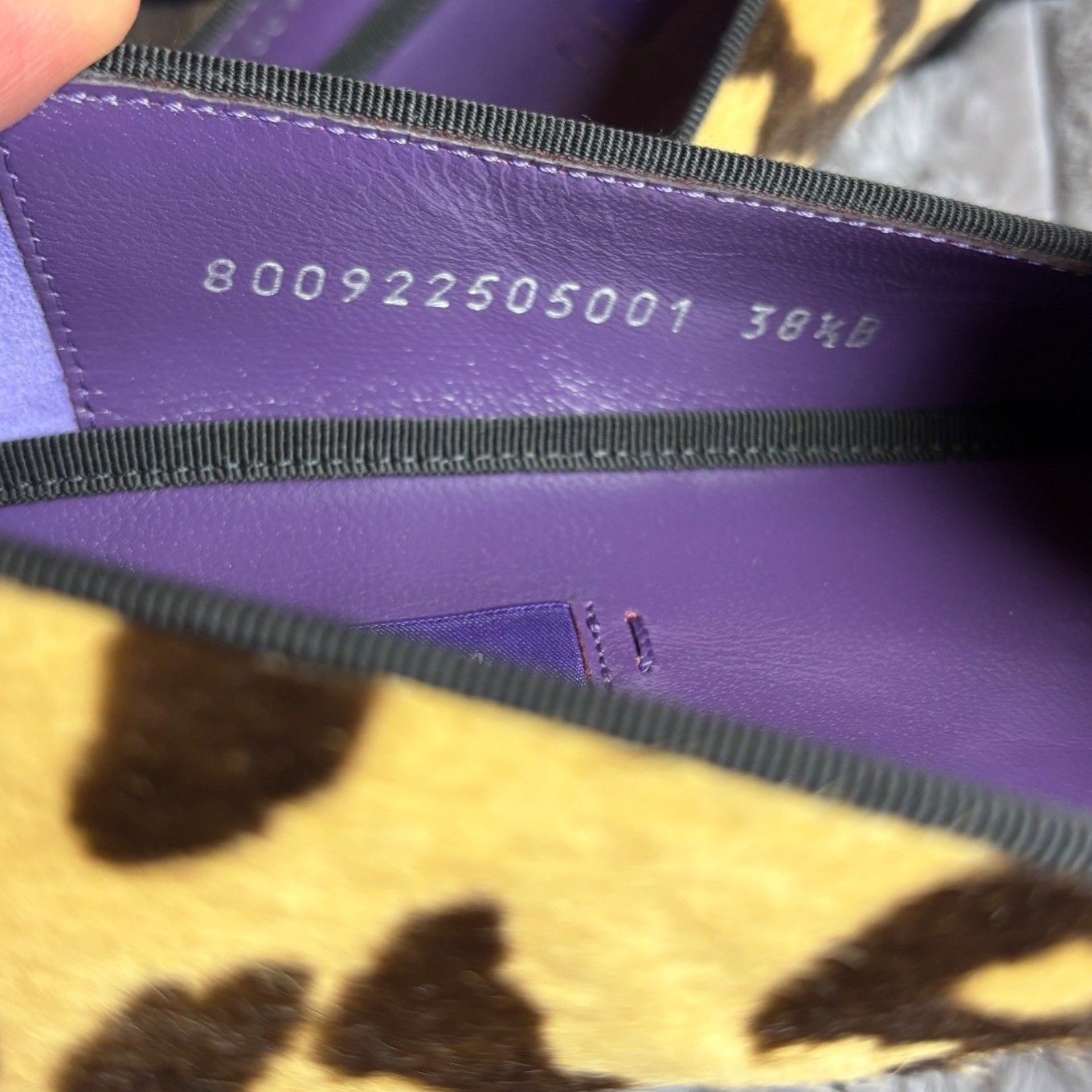 Ralph Lauren Purple Label Alonzo Loafers WMN 38.5 Leopard Calf Hair RL Monogram