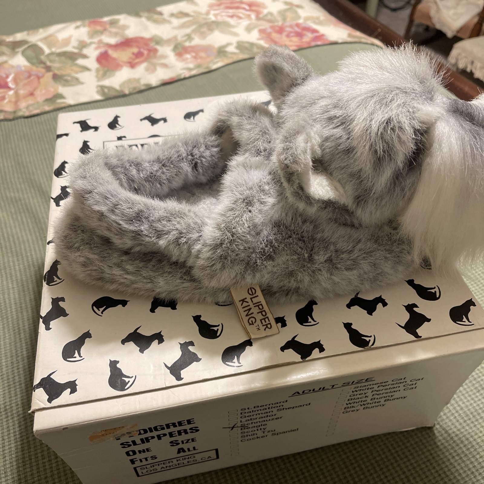 1990 Slipper King L. A. California Pedigree Slippers Schnauzer One Size