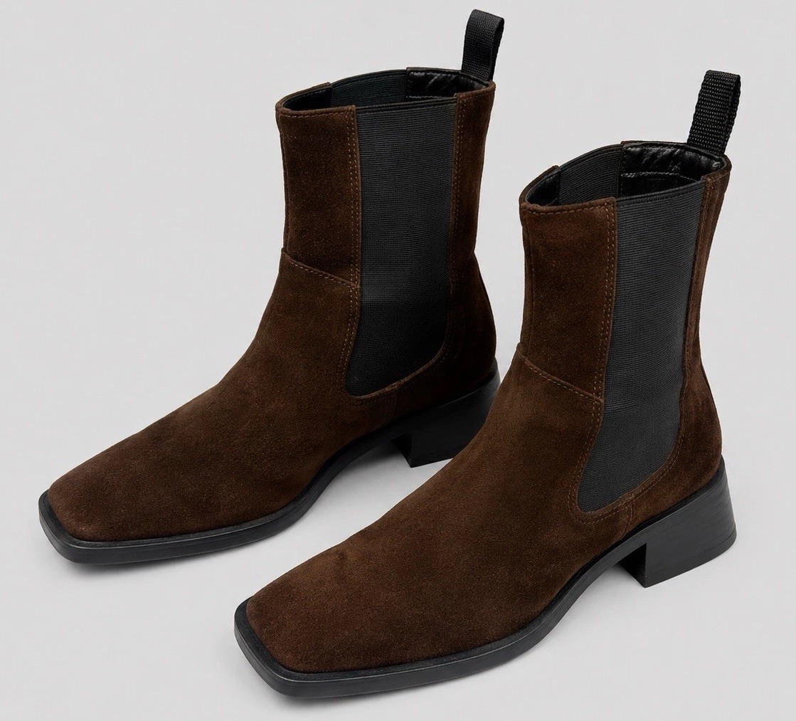 Vagabond Blanca Chelsea Boots Brown Suede Square Toe Women’s US 9 EU 39