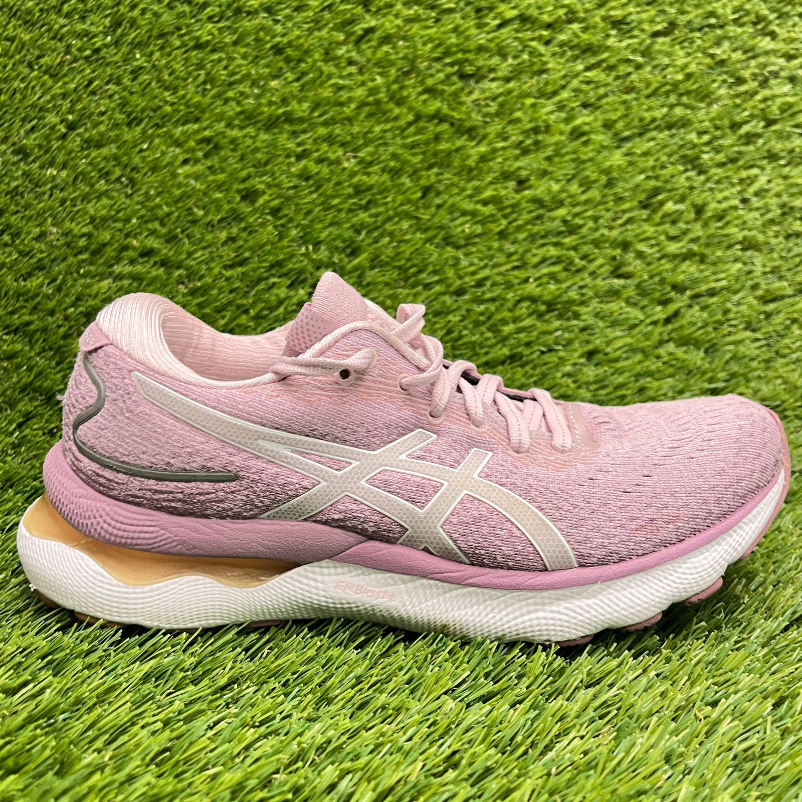 Asics Gel Nimbus 24 Womens Size 6 Pink White Athletic Running Shoes Sneakers