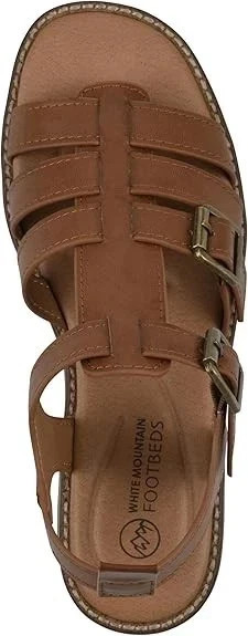 White Mountain Women Mayday Brown Gladiator Sandals Size 8.5M New