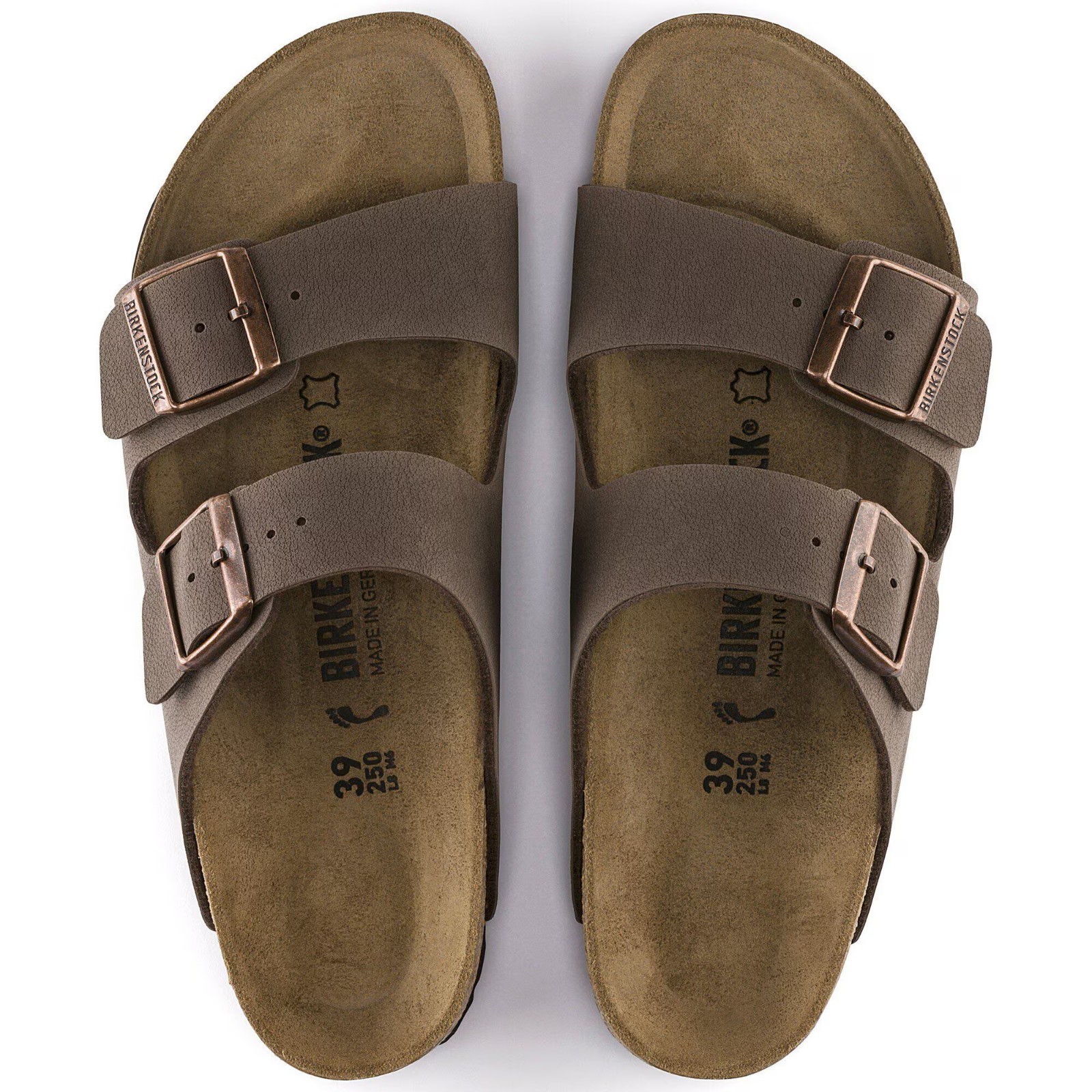 NWB Birkenstock Arizona Birko-Flor Double Breast Unisex Sandals All Sizes -Mocha
