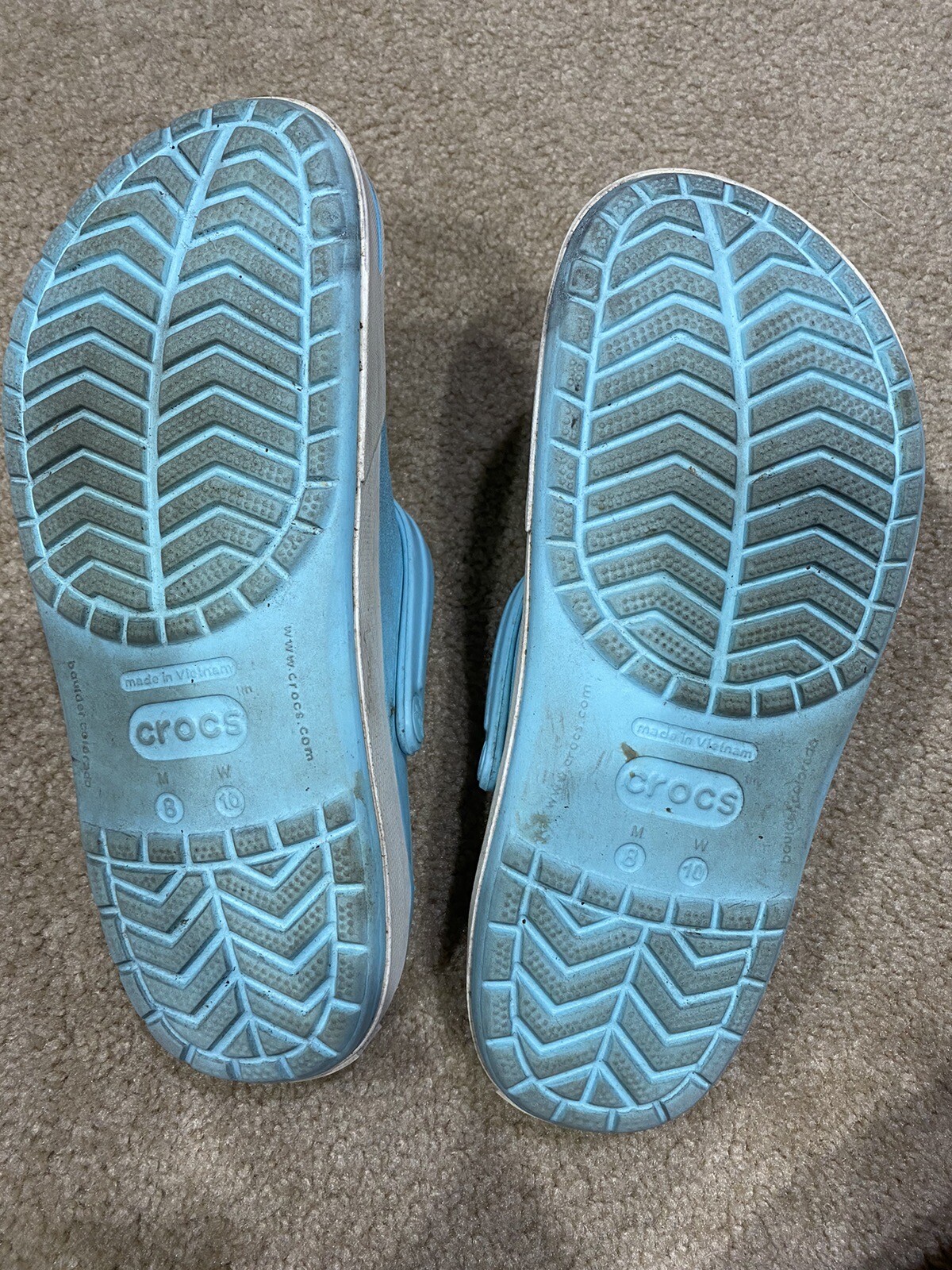 Crocs Men’s and Women’s Crocband Clog size 8 men size 10 women GUC Teal Blue
