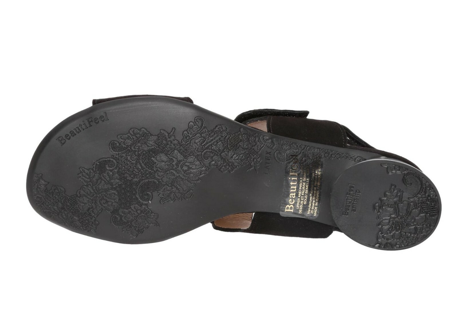 BeautiFeel Elsie Black Suede Sandals Z5766 Size 5 -5.5 US / 36 EU