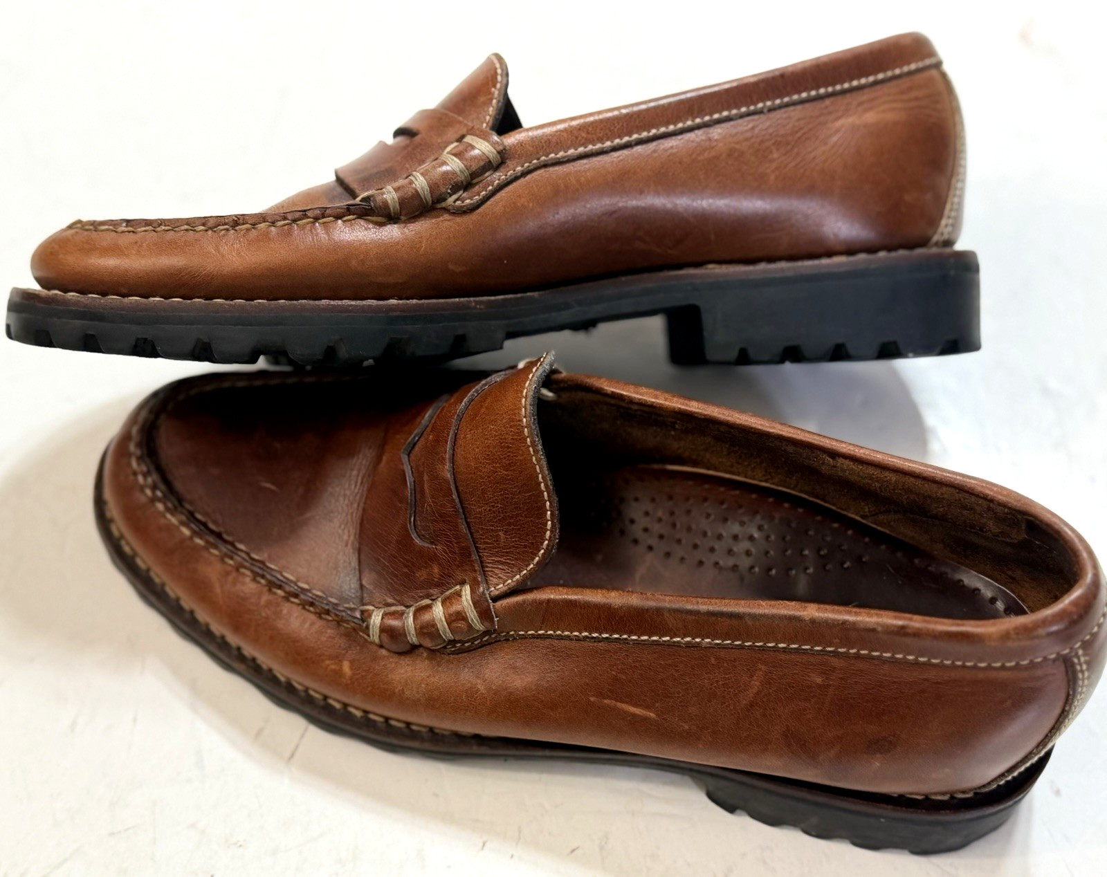 Cole Hann women’s made in brazil brown leather penny loafers size 7.5 AA