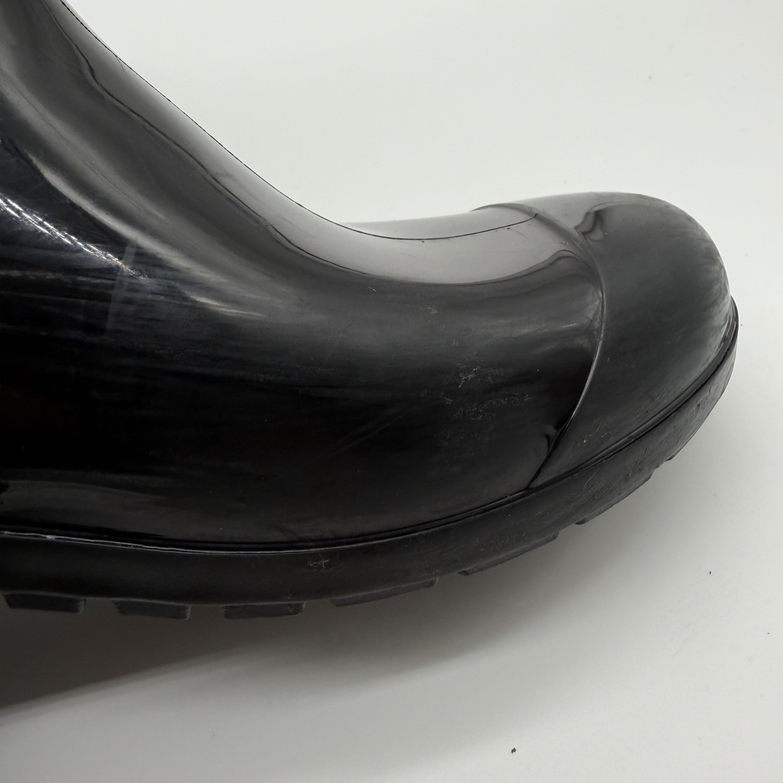 UGG Women’s Shaye Rubber Rain Boots Sheepskin Insole Shiny Black Gloss Size 9
