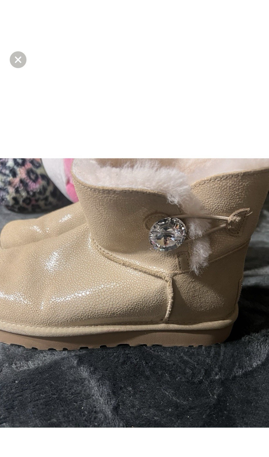 New Ugg Women Boots Size 9 Missing One Stone As The Picture Shows