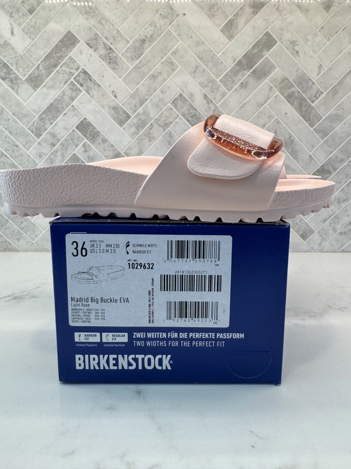 Birkenstock Madrid Big Buckle EVA Essentials Sandals Womens Size 5 36 Light Rose