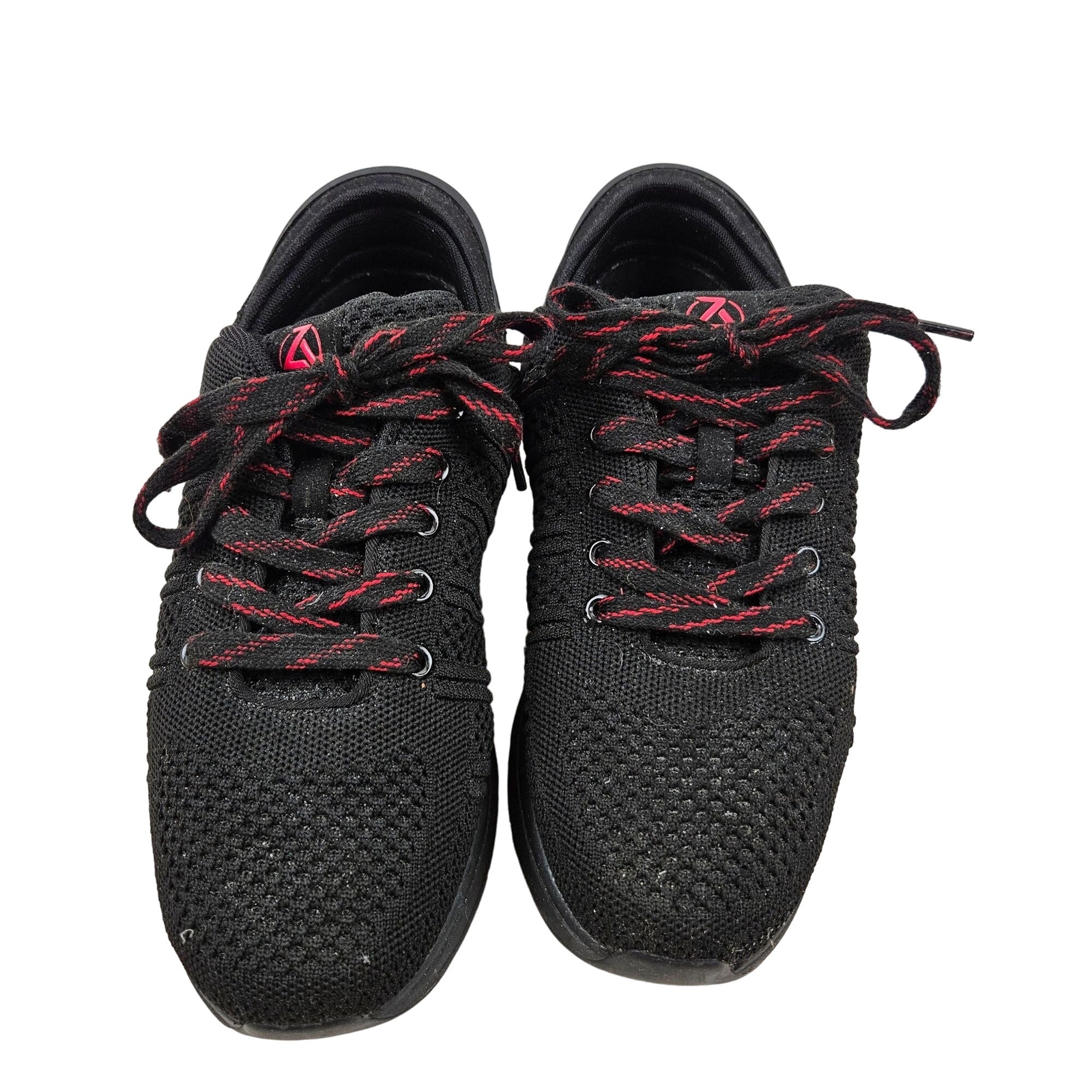 Zeba Shoes Womens 9.5 Black Mesh Lace Up Athletic Activewear Casual Sneakers