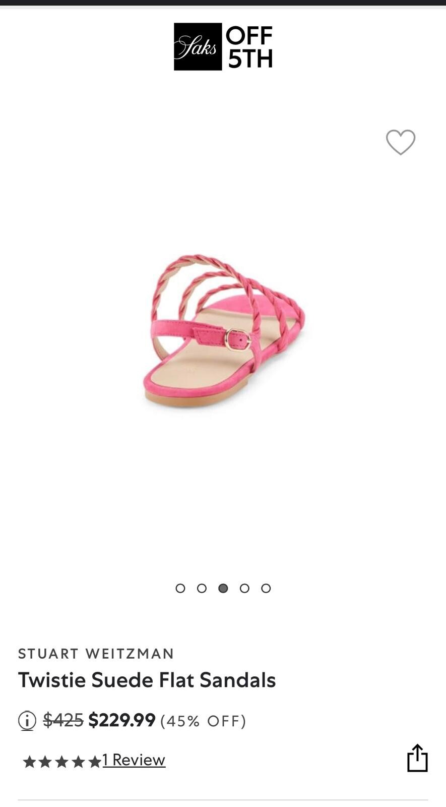 Size 8-Stuart Weitzman Twistie Pink Suede Ankle Strap Flat Sandal Women’s