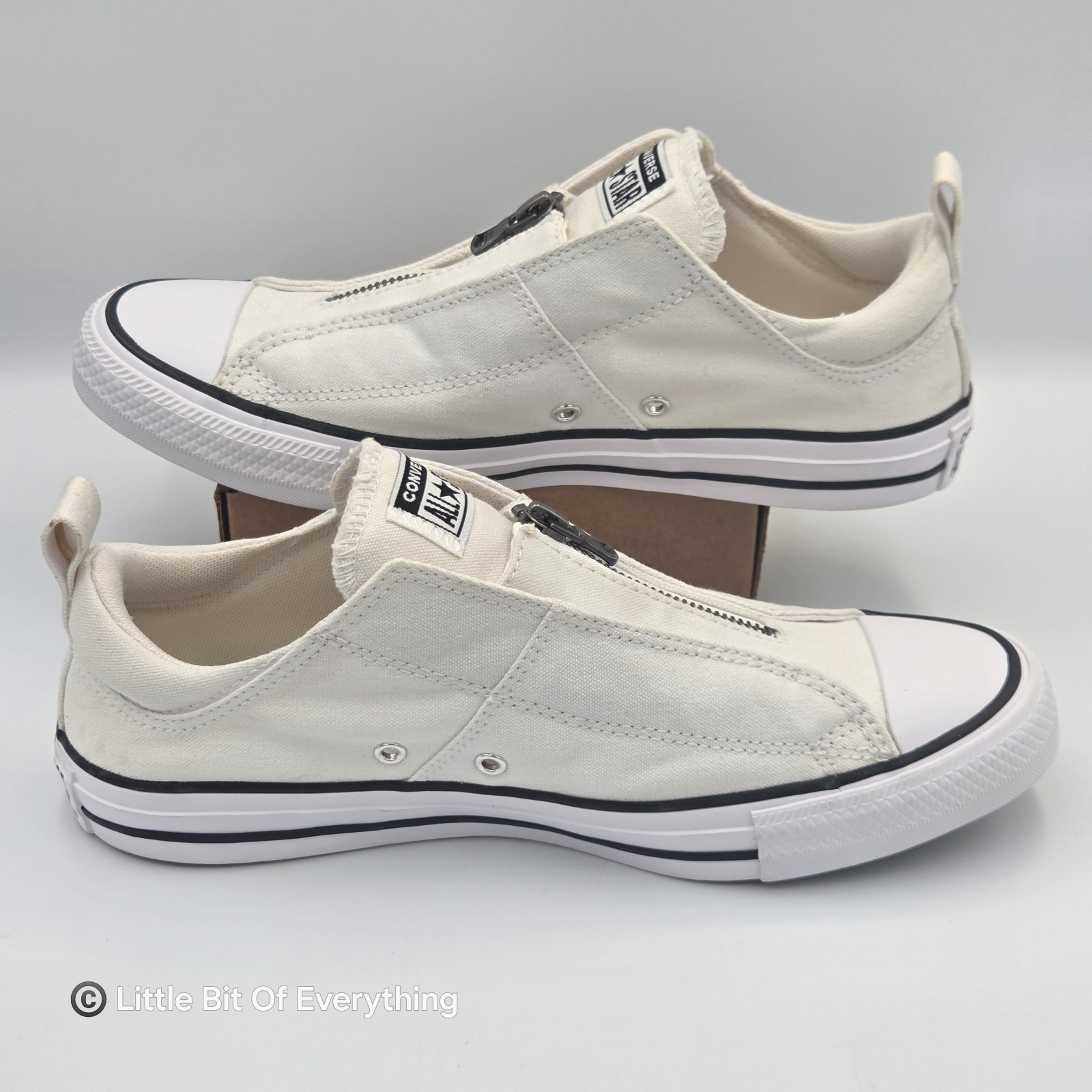 Converse Chuck Taylor All Star Madison White Canvas Sneakers Size 9.5 (Zipper)