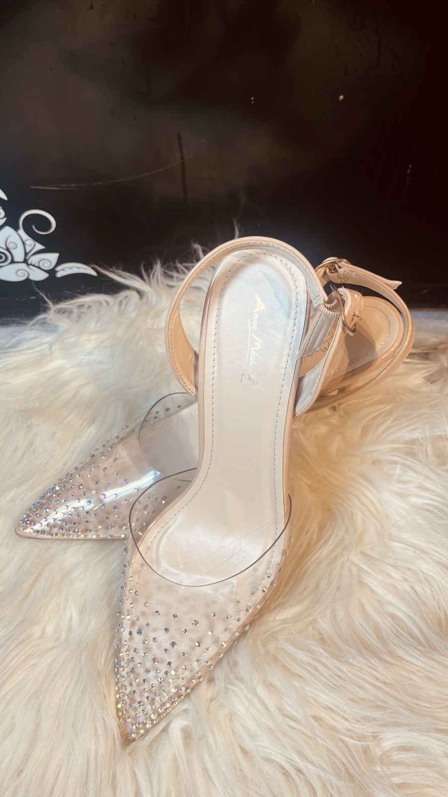 Nude Rhinestone Pointed Toe Pumps Women’s Bridal Wedding Formal Evening Heels