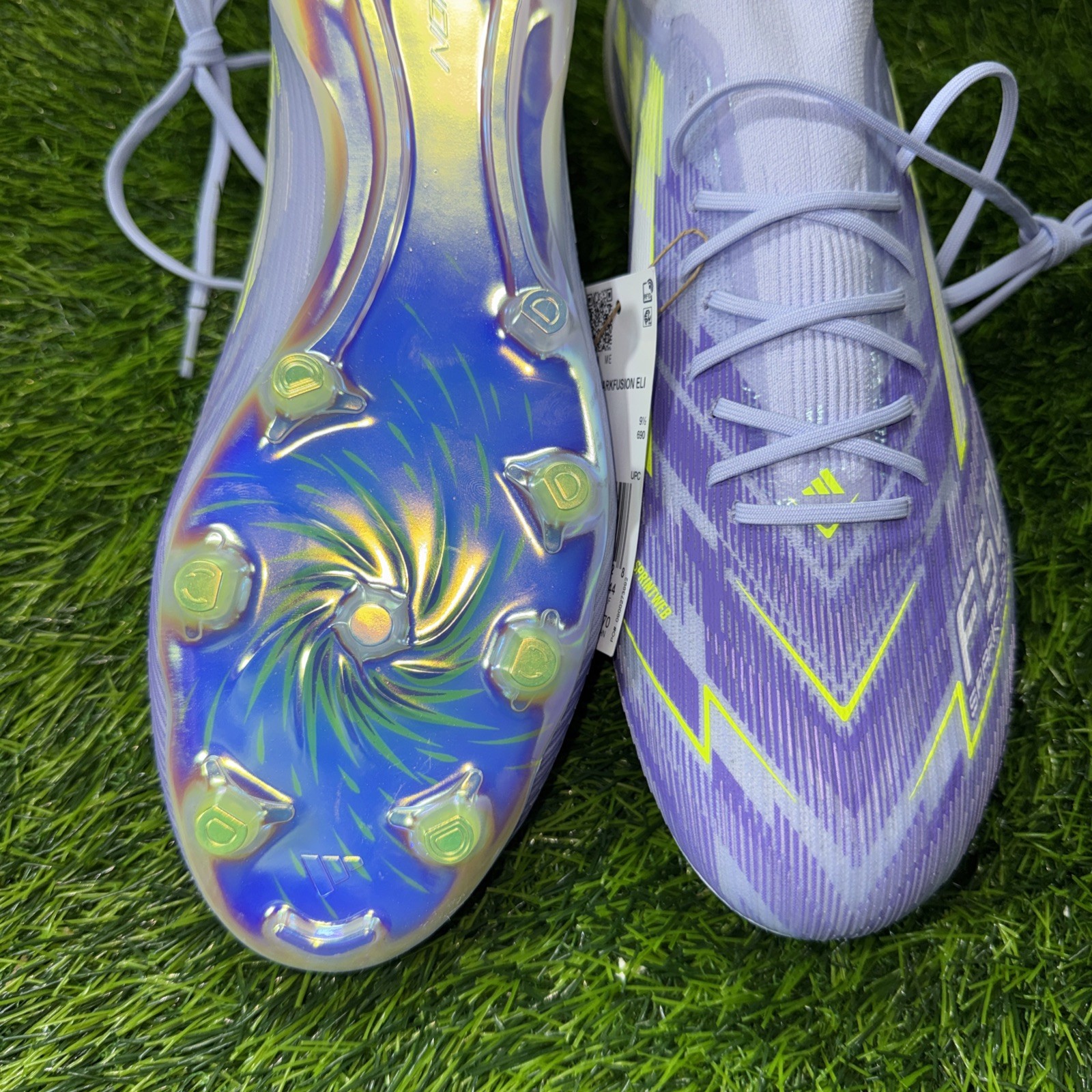 Adidas F50 Sparkfusion Elite Mid FG Size 11 Women’s Purple Neon Soccer Cleats