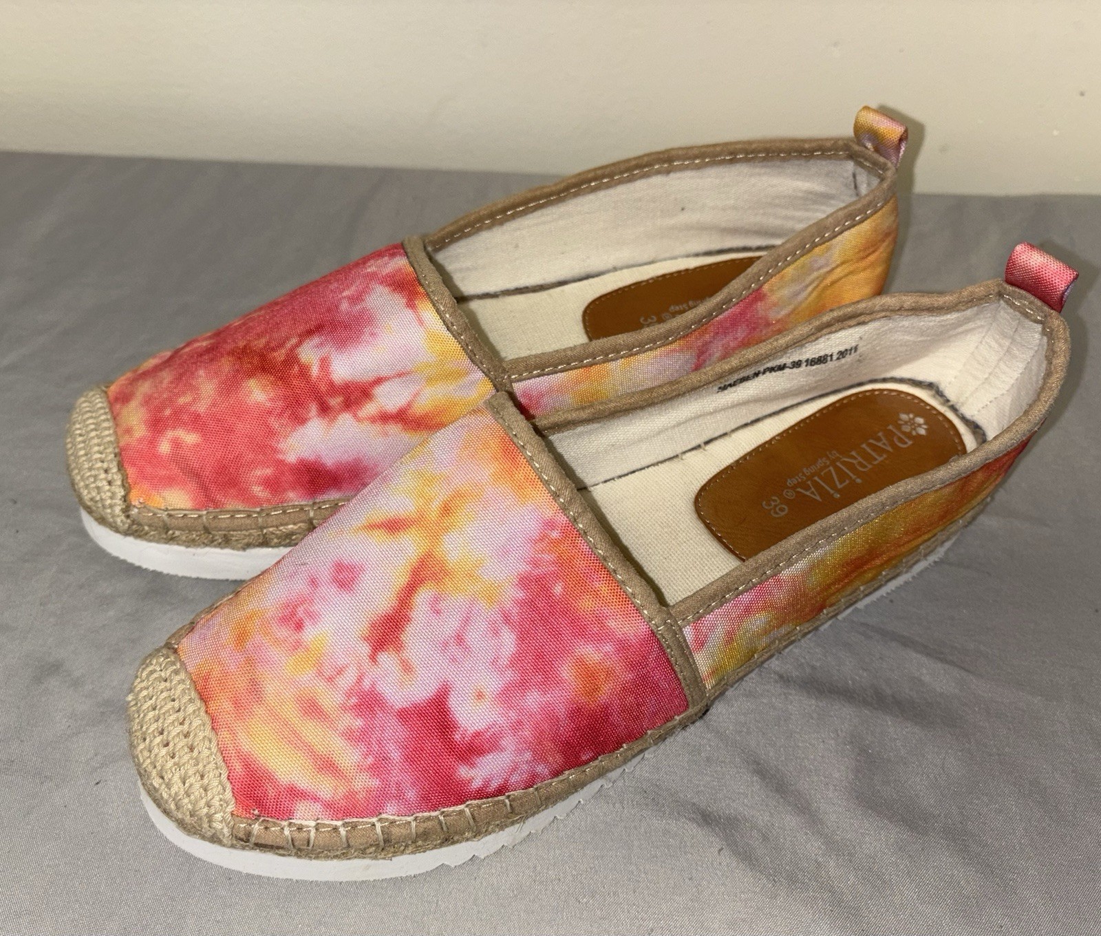 Patrizia By Spring Step Espadrille Pink Tie Dye Slip On Shoes Women’s 39 (8.5)