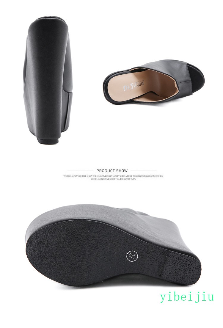 Women’s Super High Wedge Heels Platform Mules Slides Sandals Slippers Thick Sole