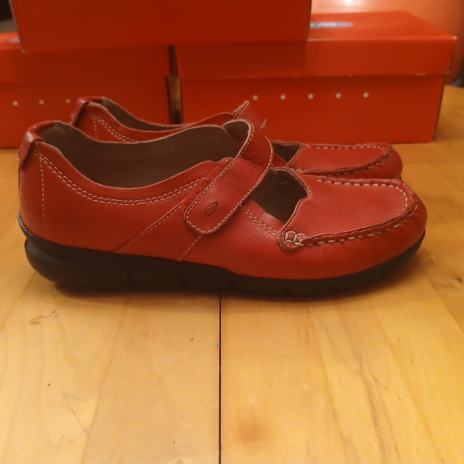 Wolky Red Leather Maryjane Comfort Shoes Women’s 10.5 eu 41