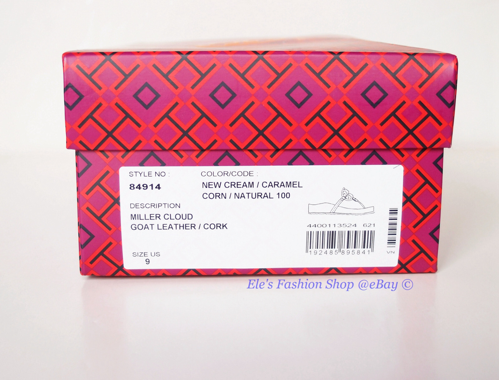 NIB Tory Burch Miller Cloud Sandal Cream Caramel US 6 6.5 7 7.5 8 8.5 9 9.5 10