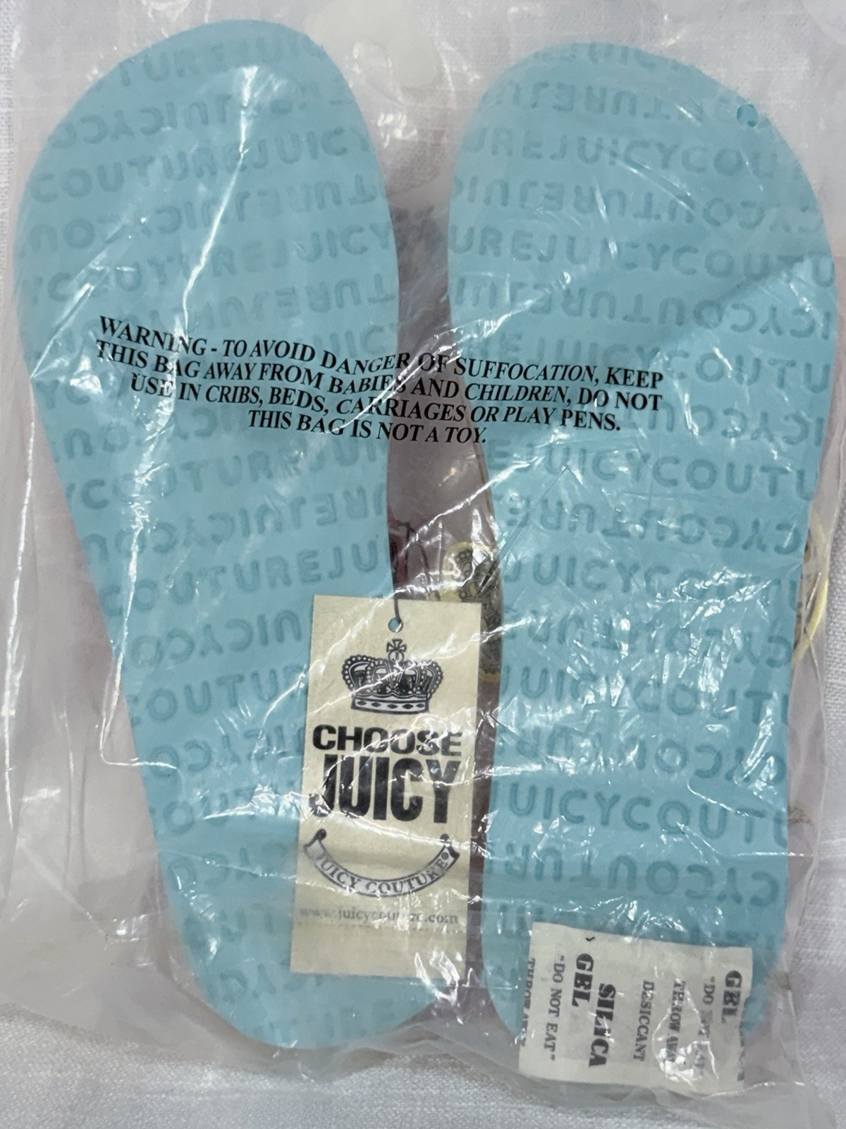 Juicy Couture colorful multi-layer flip-flops. NWT Sealed Bag Size 8