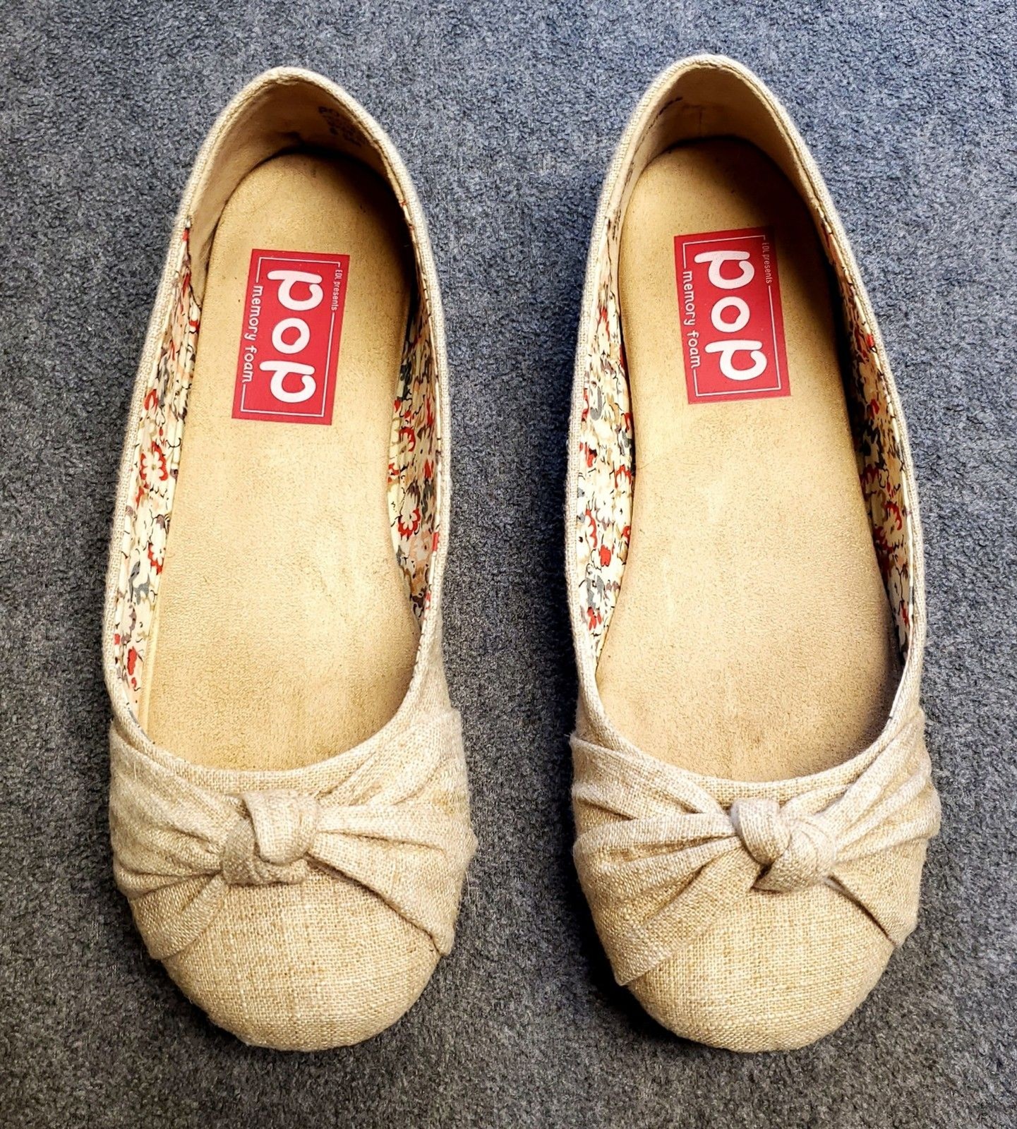 POP Positive Memory Foam Natural Women’s Shoes 8.5 M Flats