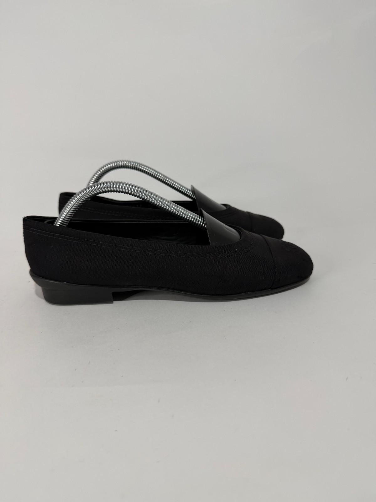 Chanel Grosgrain Cap Toe Uniform Ballerina Flats Black Size 35 EU/ 5 US/ 2 UK