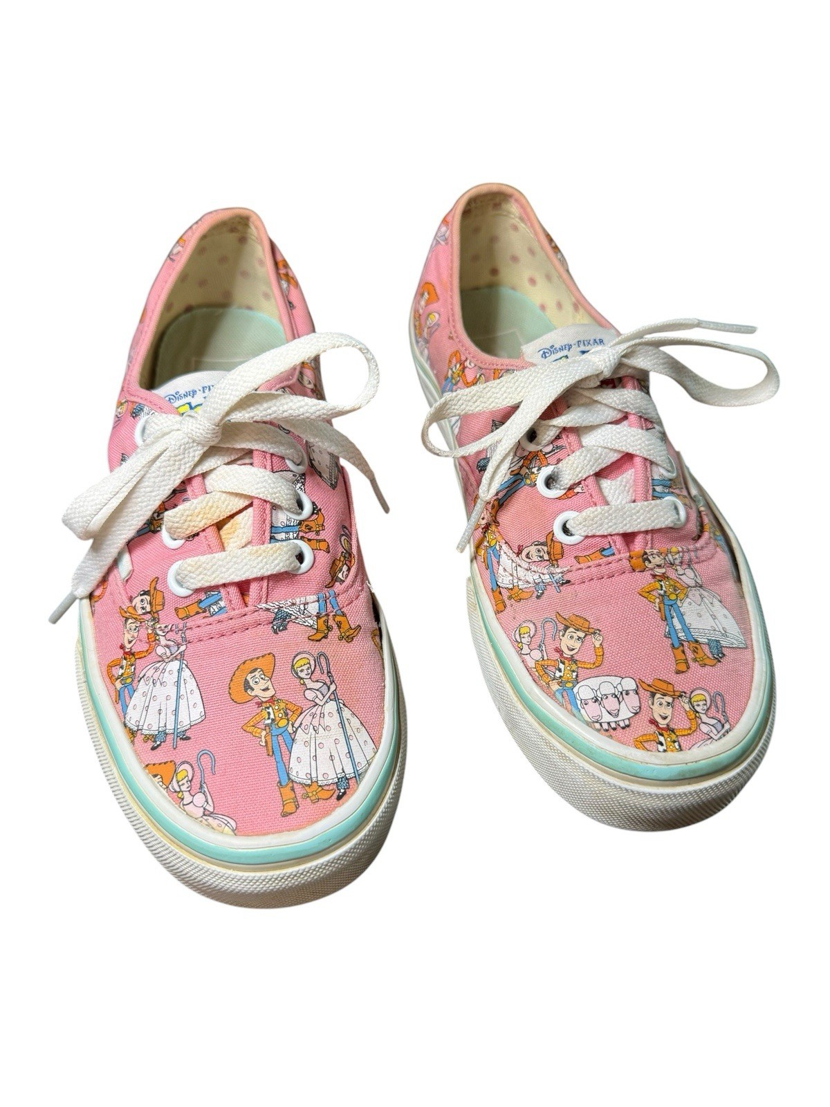 Vans Disney Pixar Toy Story Woody & BoPeep Pink Lace Up SZ 6 Women’s 4-4.5 Girls