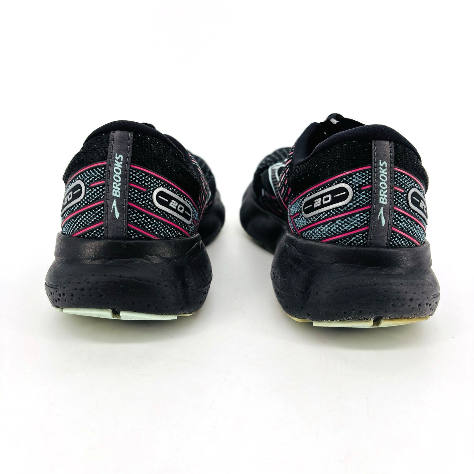 Womens 9.5 Medium B Brooks Glycerin 20 Black Blue Pink Running Shoes 1203691B005