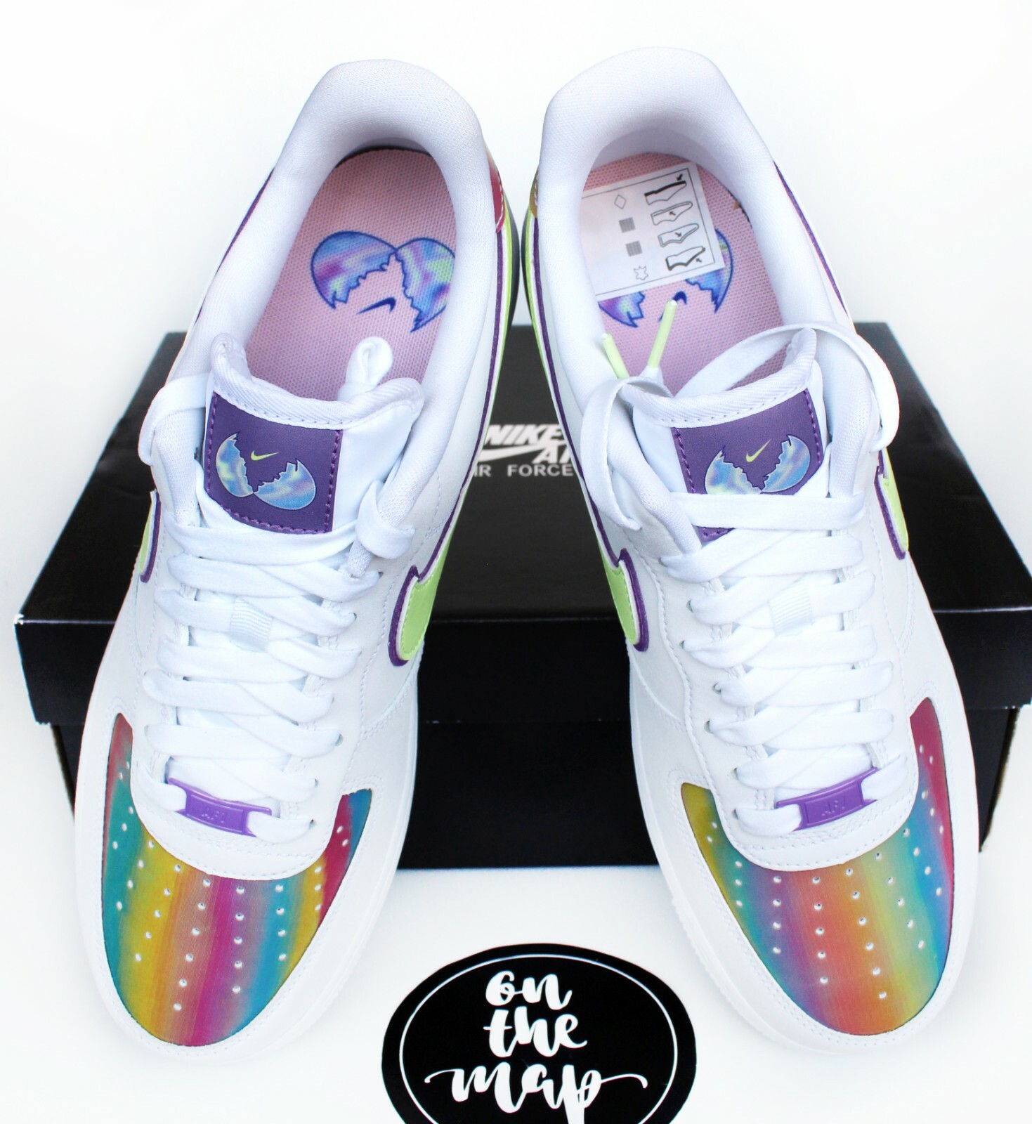 Nike Air Force 1 Easter 2020 AF1 Rainbow White UK 2 3 5 6 7 8 US CW0367-100 New