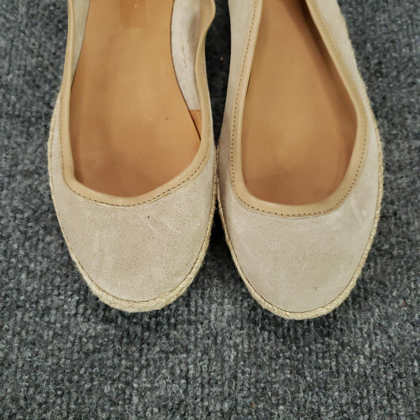N.d.c. Shoes Womens Size 38 Beige Espadrille Flats Slip On Made By Hand Suede